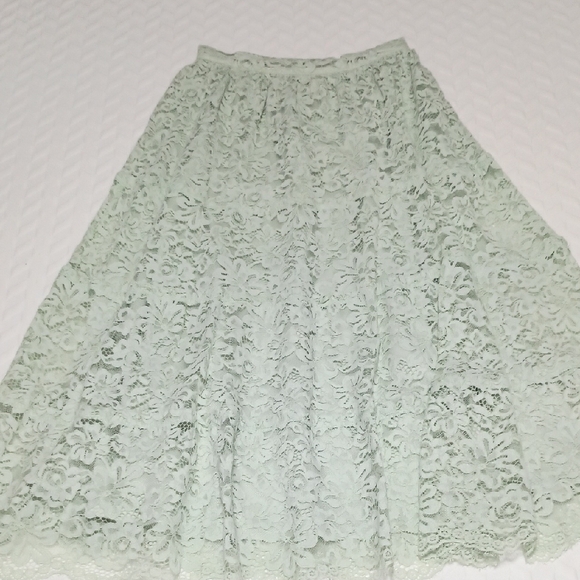 Altar'd State Dresses & Skirts - Lace Tiered Midi Skirt in Light Mint